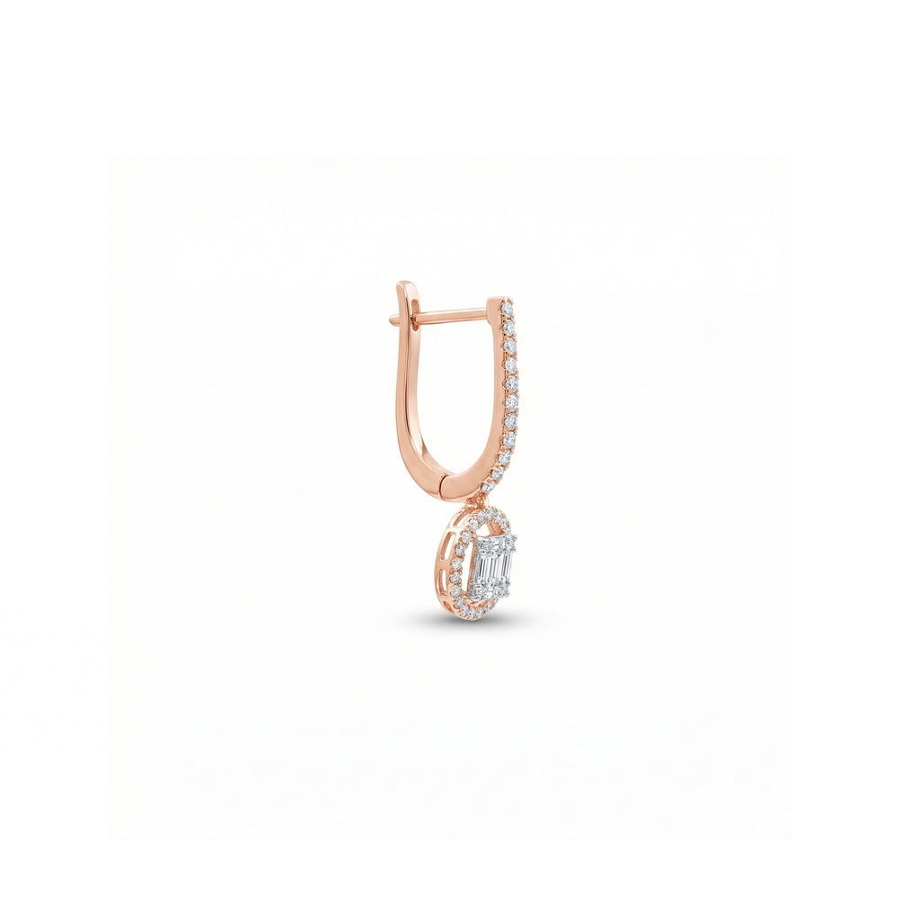 Natural Diamond Drop Earrings in 18K Rose Gold | Flashy