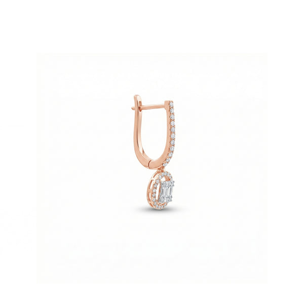 Natural Diamond Drop Earrings in 18K Rose Gold | Flashy hover