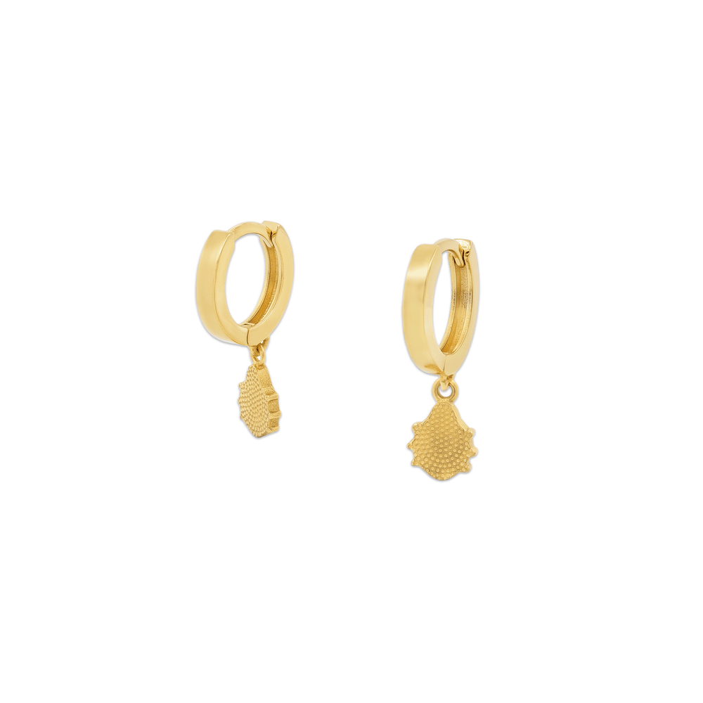 Gold Ladybug Charm Hoop Earrings – 18K Gold