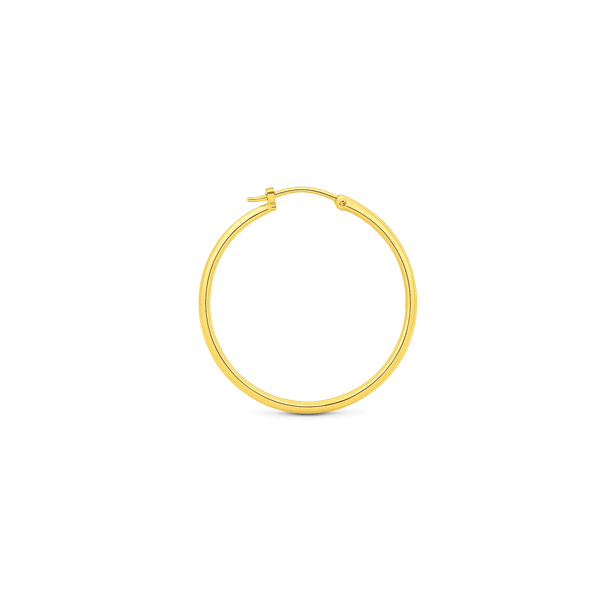 18K Gold Women’s Hoop Earrings – Classic High-Polish Finish hover