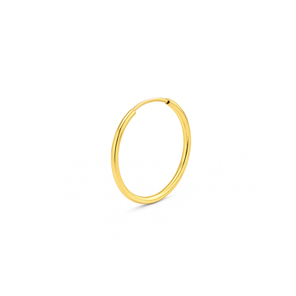 18K Gold Women’s Hoop Earrings – Classic High-Polish Finish