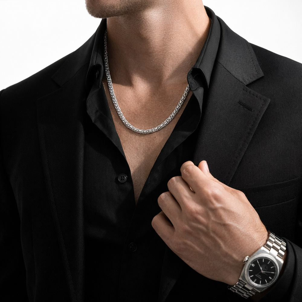 18K White Gold Diamond Cut Chain Necklace – Luxury Shine