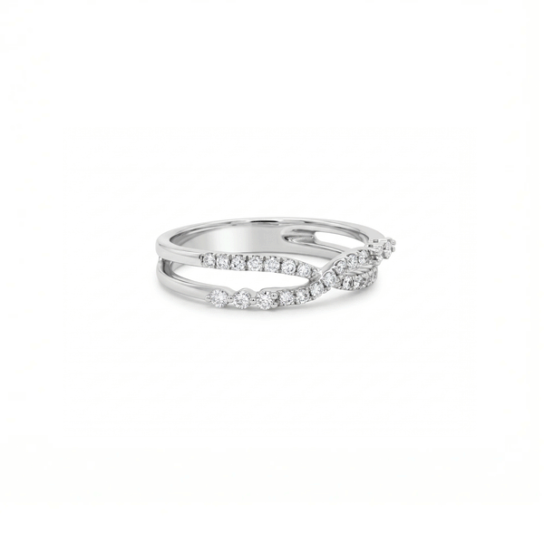 Eternal Twist Natural Diamond Ring in 18K Gold hover