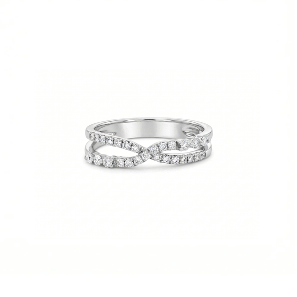 Eternal Twist Natural Diamond Ring in 18K Gold