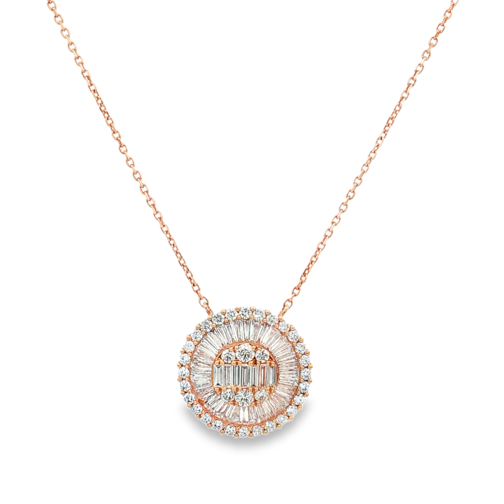 18K Rose Gold Diamond Circle Pendant Necklace | Flashy Jewellery