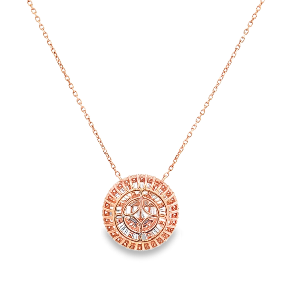 18K Rose Gold Diamond Circle Pendant Necklace | Flashy Jewellery
