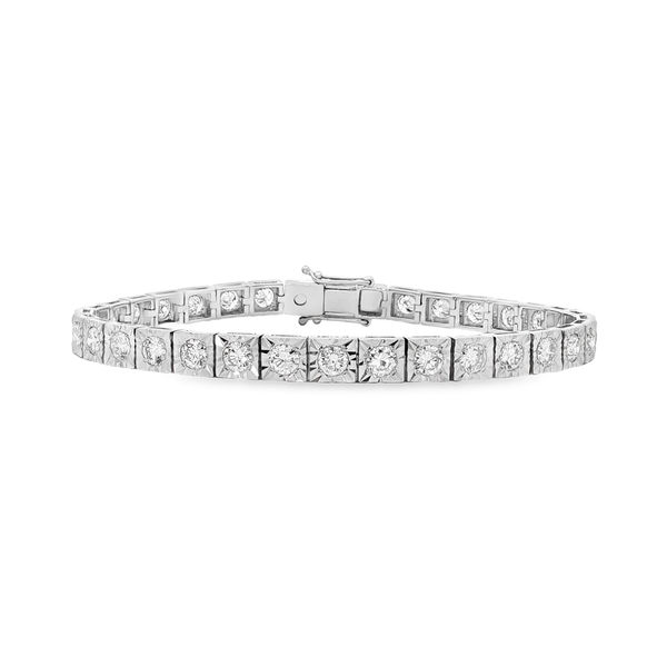 18K White Gold Diamond Tennis Bracelet | Flashy Jewellery
