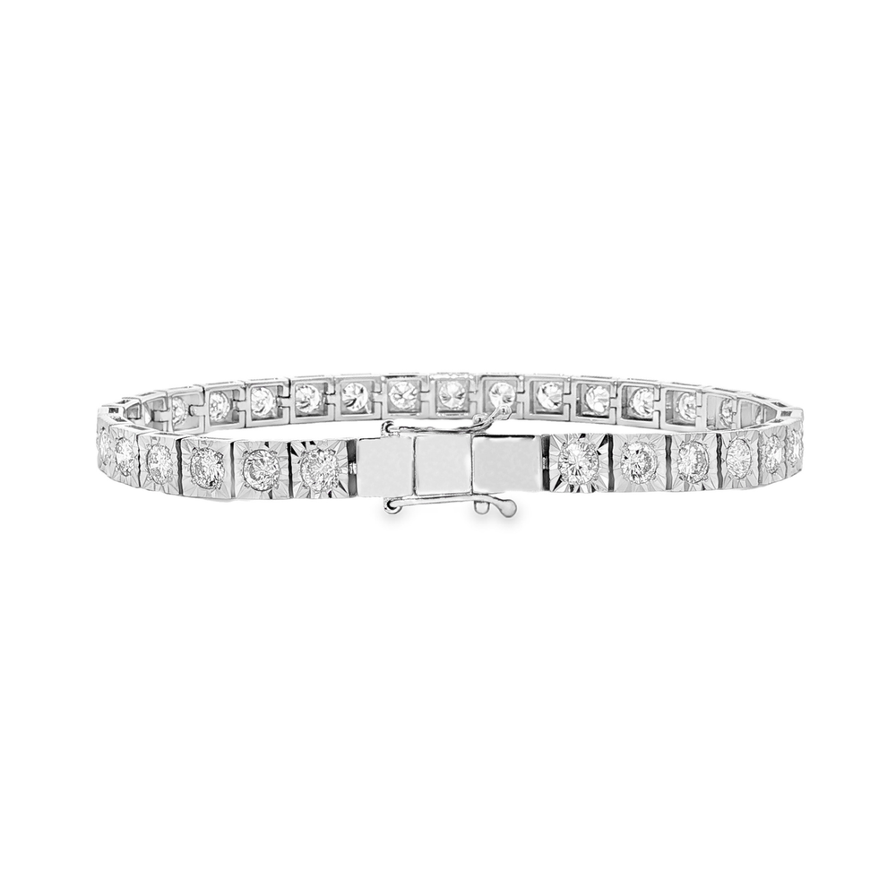 18K White Gold Diamond Tennis Bracelet | Flashy Jewellery