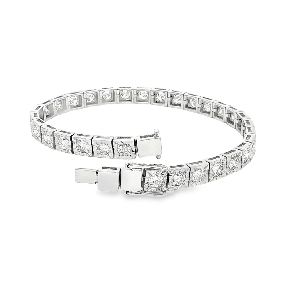 18K White Gold Diamond Tennis Bracelet | Flashy Jewellery