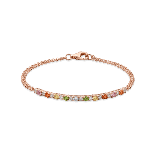 Natural Diamond Rainbow Radiance Stone Bracelet