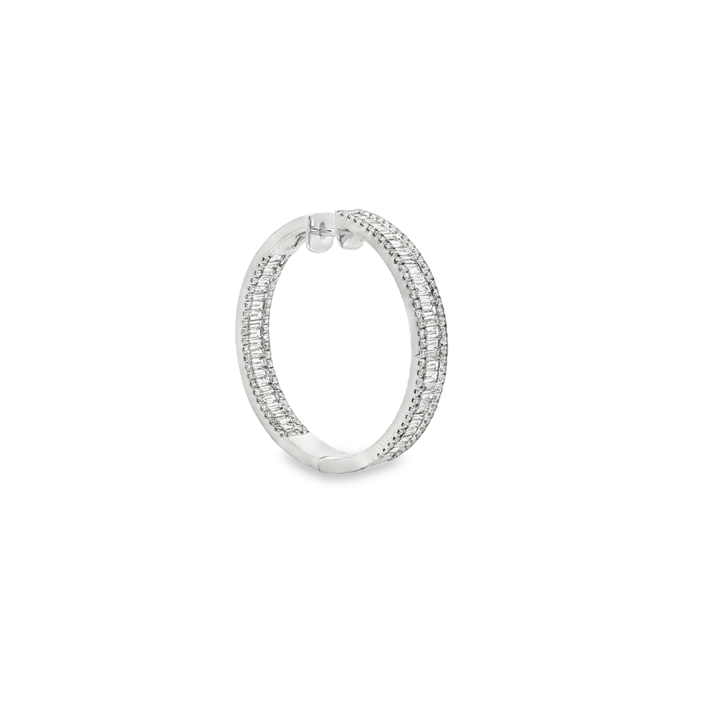 18K White Gold Diamond Hoop Earrings | Flashy Jewellery