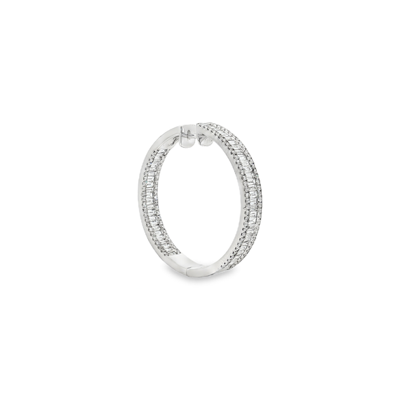 18K White Gold Diamond Hoop Earrings | Flashy Jewellery hover