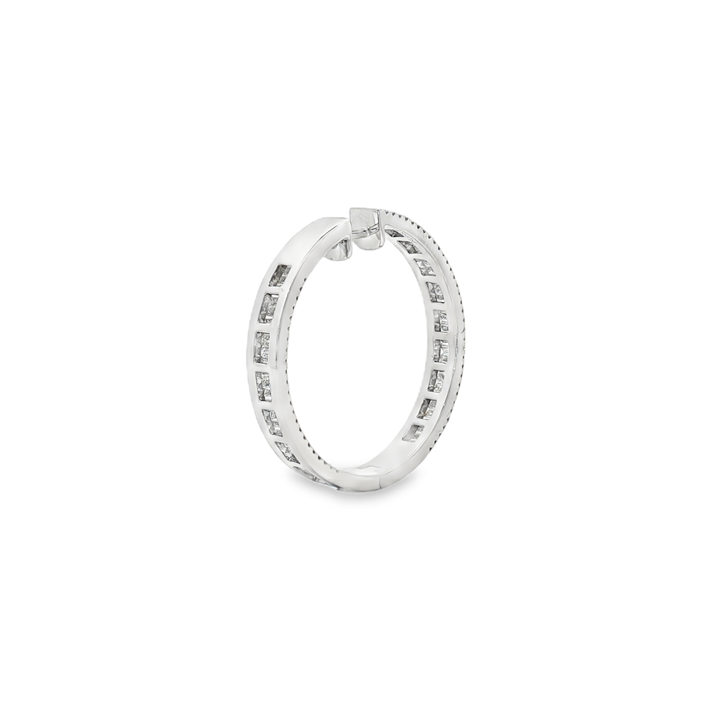 18K White Gold Diamond Hoop Earrings | Flashy Jewellery