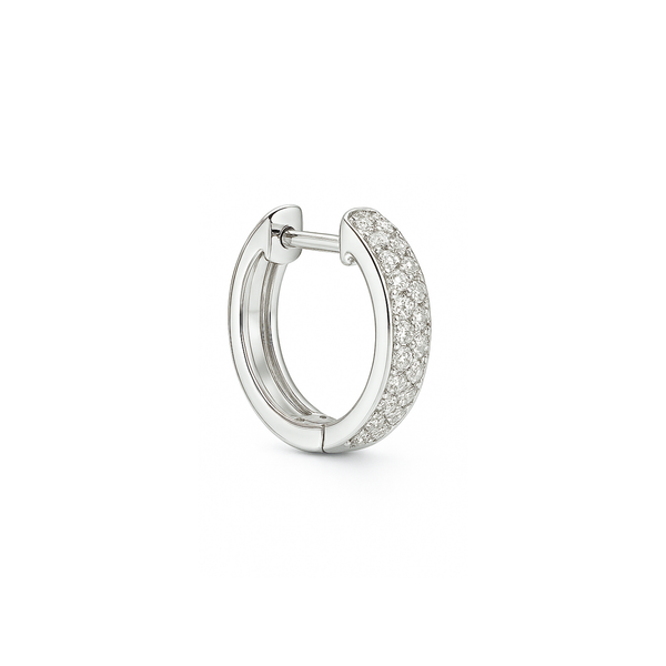 Natural Diamond Hoops Earrings | 18K White Gold | Flashy hover