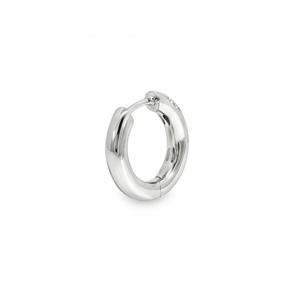 Natural Diamond Hoops Earrings | 18K White Gold | Flashy