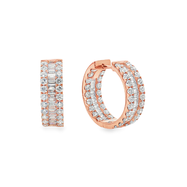 Rose Gold Diamond Hoop Earrings | Flashy Jewellery
