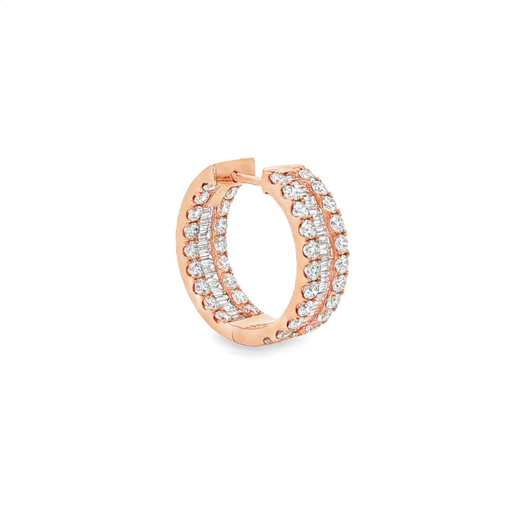 Rose Gold Diamond Hoop Earrings | Flashy Jewellery