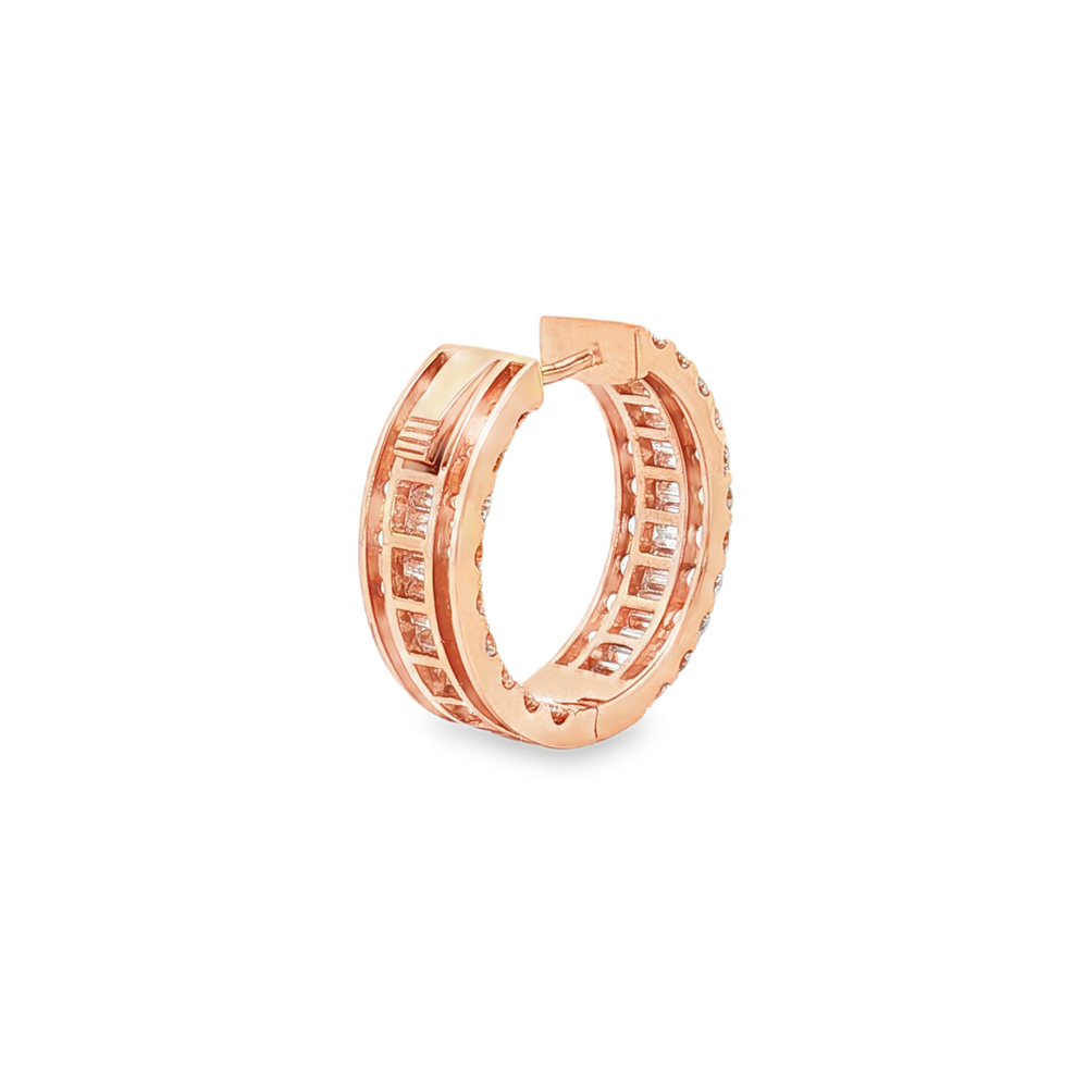 Rose Gold Diamond Hoop Earrings | Flashy Jewellery