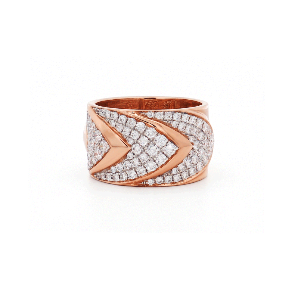 Eterna Arrow Natural Diamond Ring in 18K Rose Gold