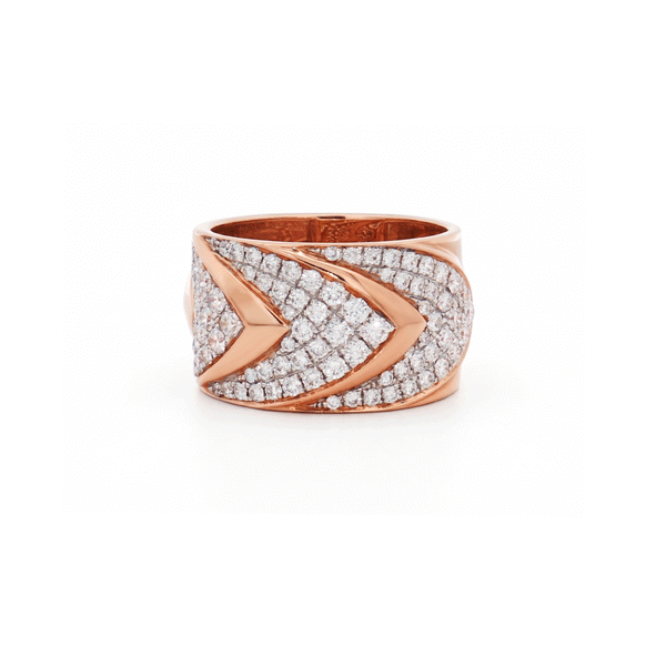 Eterna Arrow Natural Diamond Ring in 18K Rose Gold