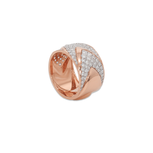 Eterna Arrow Natural Diamond Ring in 18K Rose Gold hover