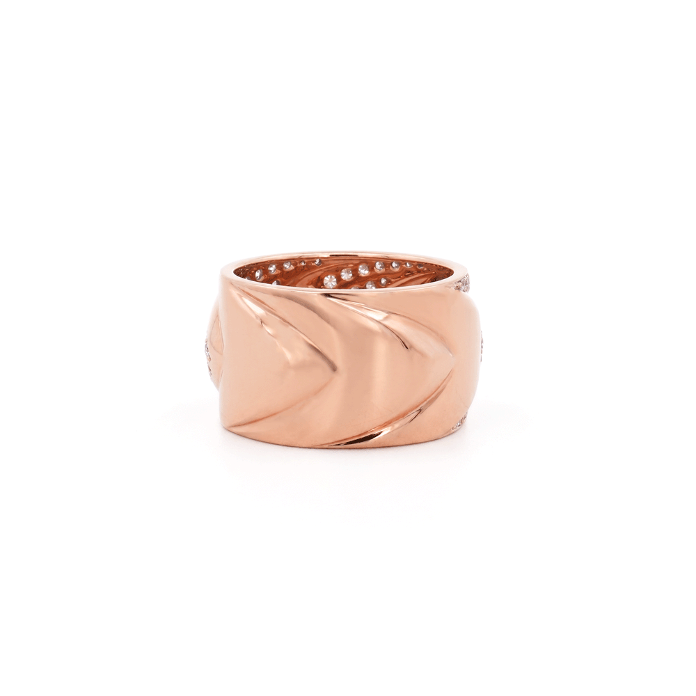 Eterna Arrow Natural Diamond Ring in 18K Rose Gold