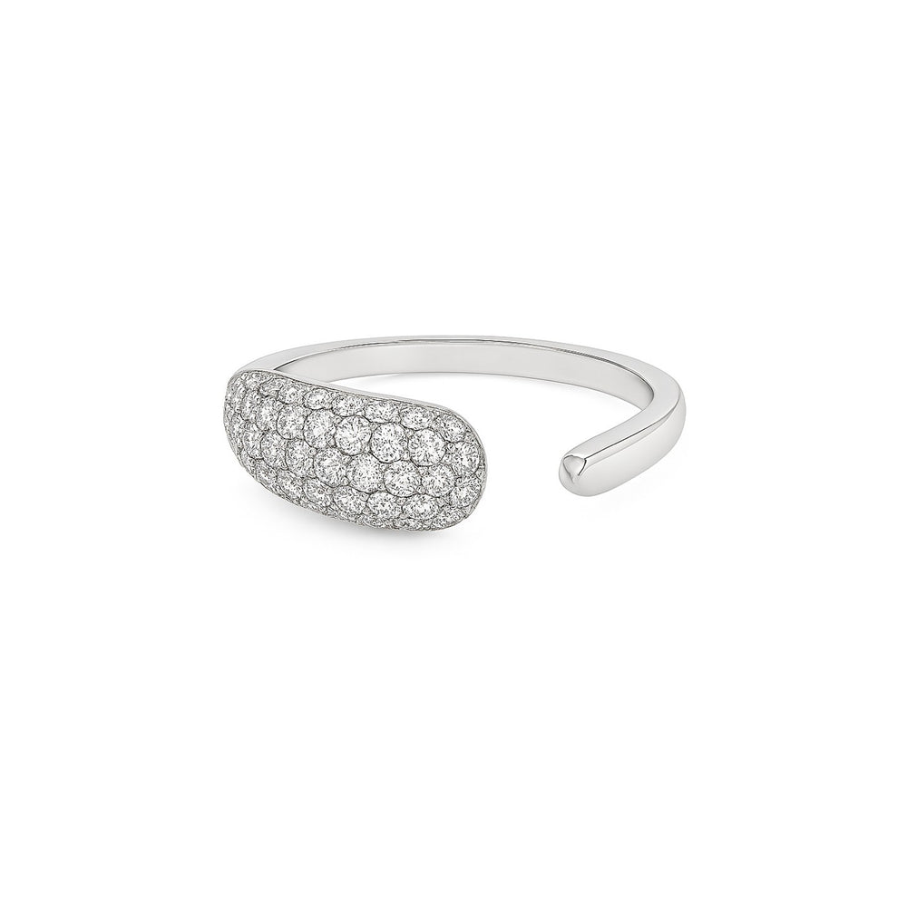 Natural Diamond Statement Ring in 18K White Gold