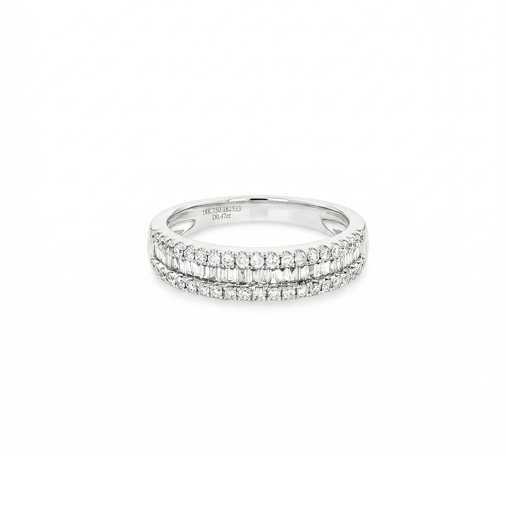 Natural Diamond Stacking Ring in 18K White Gold