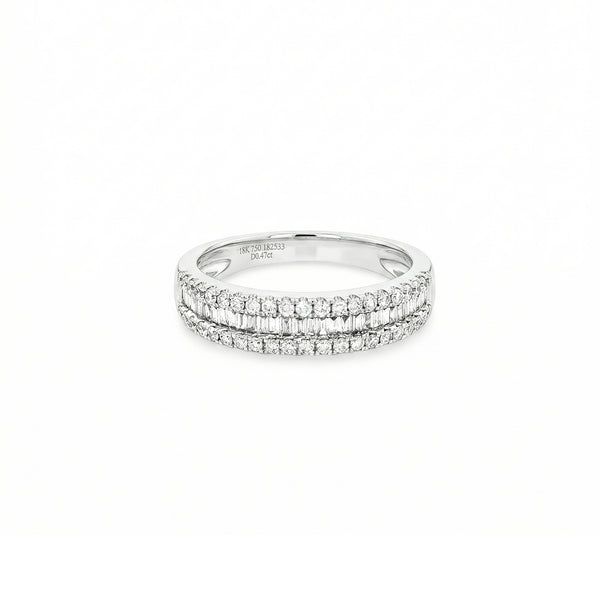 Natural Diamond Stacking Ring in 18K White Gold