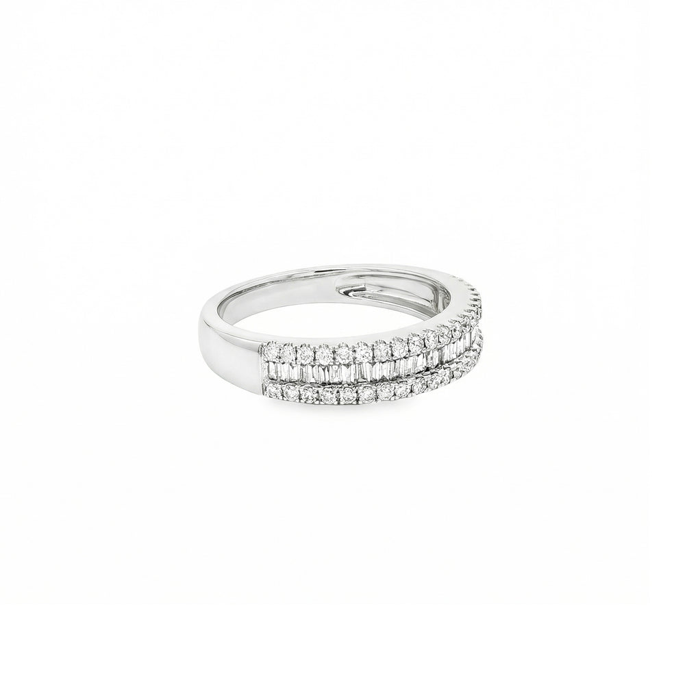 Natural Diamond Stacking Ring in 18K White Gold