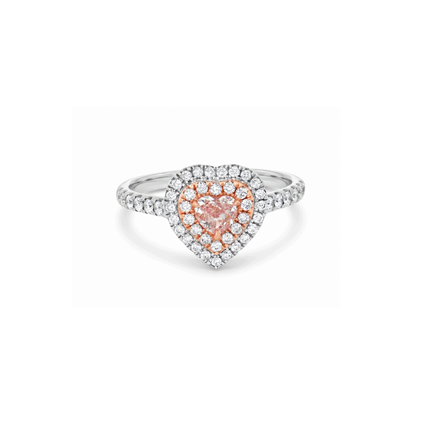 2-in-1 Ring & Pendant Heart Design in 18K Gold with Natural Diamonds