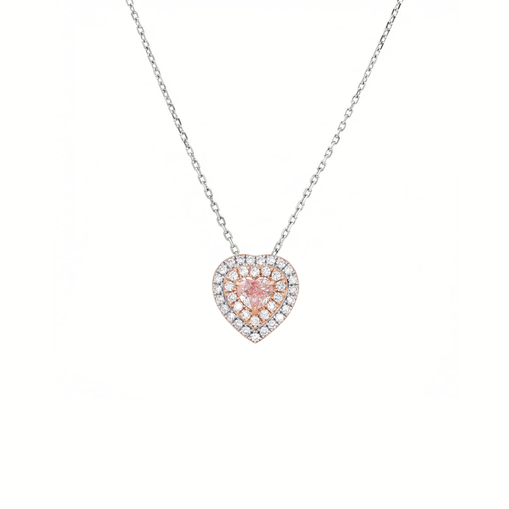 2-in-1 Ring & Pendant Heart Design in 18K Gold with Natural Diamonds