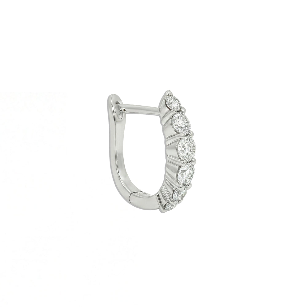 Natural Diamond Hoop Earrings in 18K White Gold | Flashy