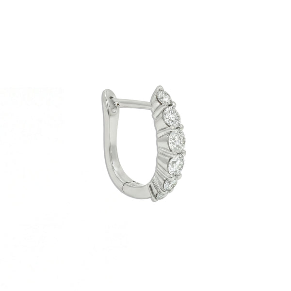 Natural Diamond Hoop Earrings in 18K White Gold | Flashy hover