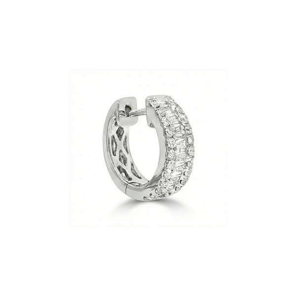 Natural Diamond Hoop Earrings in 18K White Gold | Flashy hover