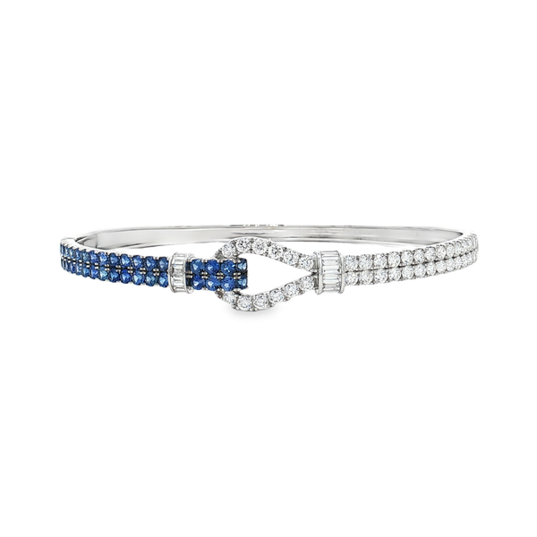 White Gold Diamond & Sapphire Luxury Bracelet - Flashy Jewellery