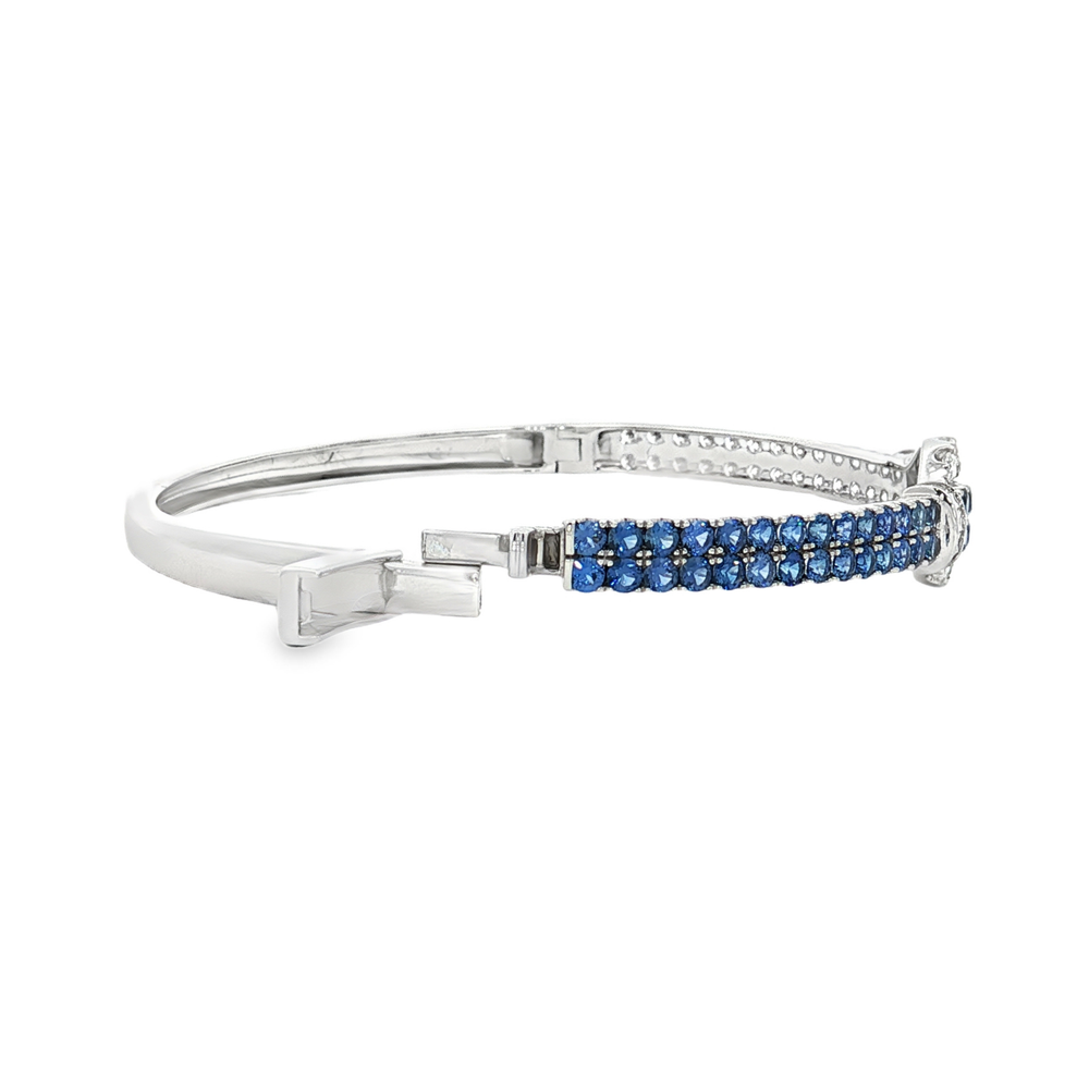White Gold Diamond & Sapphire Luxury Bracelet - Flashy Jewellery
