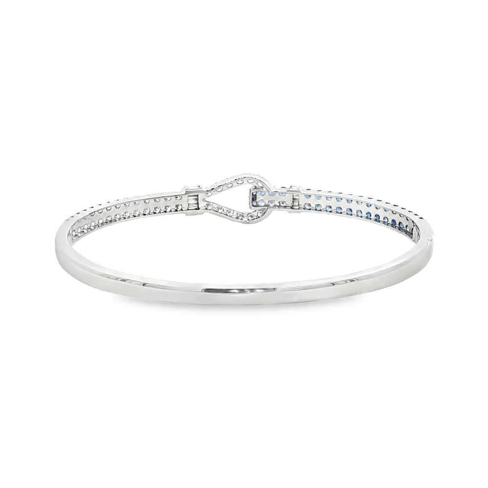 White Gold Diamond & Sapphire Luxury Bracelet - Flashy Jewellery