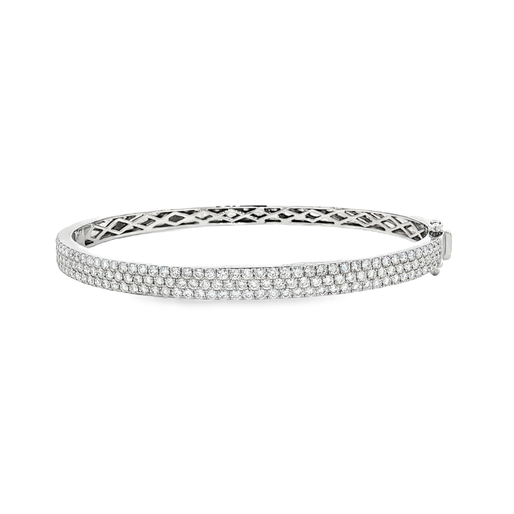 18K White Gold Diamond Bangle Bracelet | Flashy Jewellery