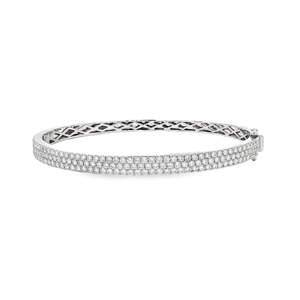 18K White Gold Diamond Bangle Bracelet | Flashy Jewellery