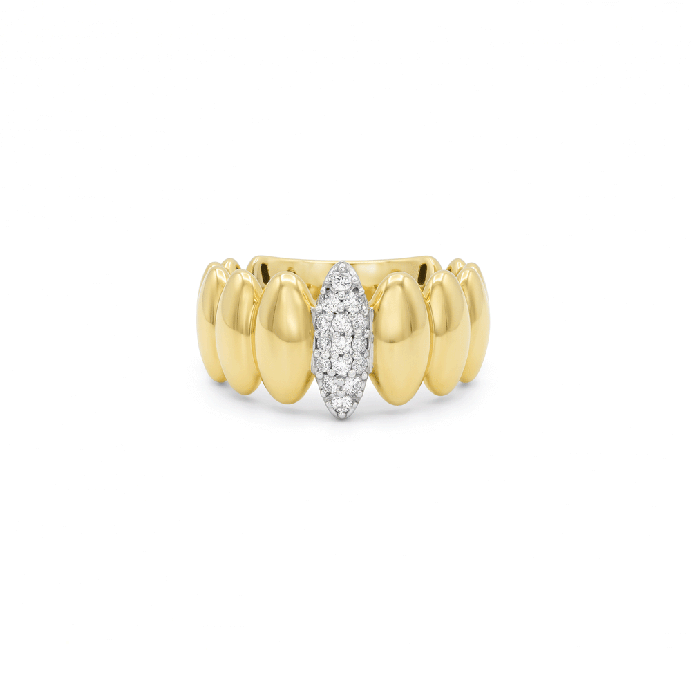 Marquise Eclipse Natural Diamond Ring in 18K Gold