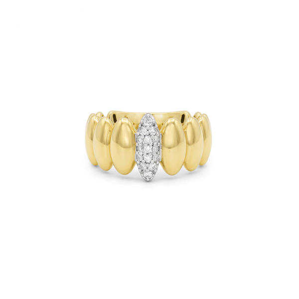 Marquise Eclipse Natural Diamond Ring in 18K Gold