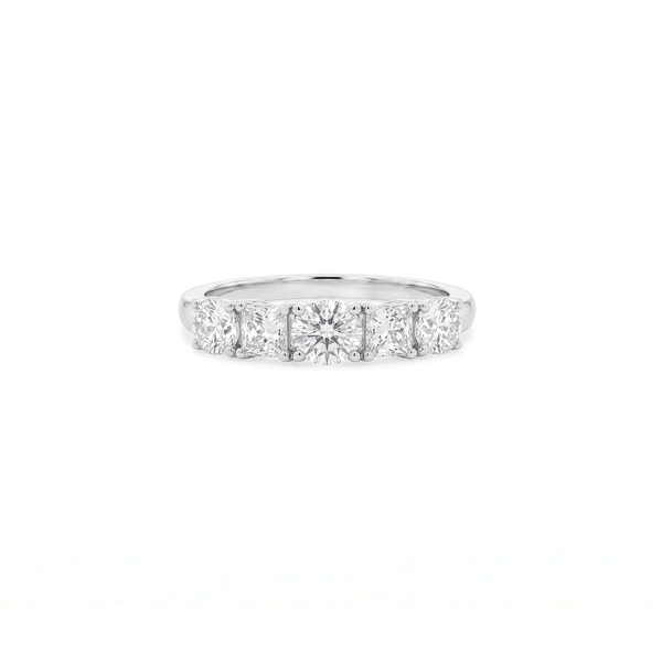 Natural Diamond Radiant Halo Round Engagement Ring in 18K Gold