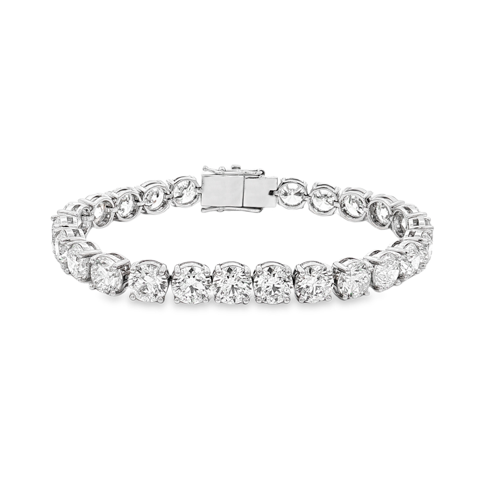 18K White Gold Diamond Tennis Bracelet | Flashy Jewellery