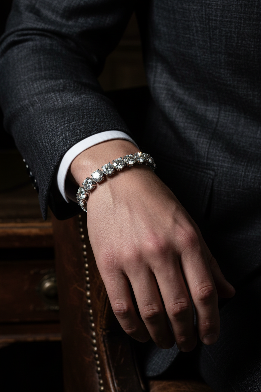 18K White Gold Diamond Tennis Bracelet | Flashy Jewellery