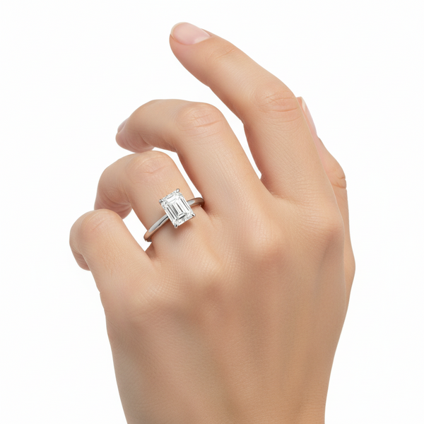 Lab Grown Diamond Solitaire Engagement Ring | Flashy Jewellery hover