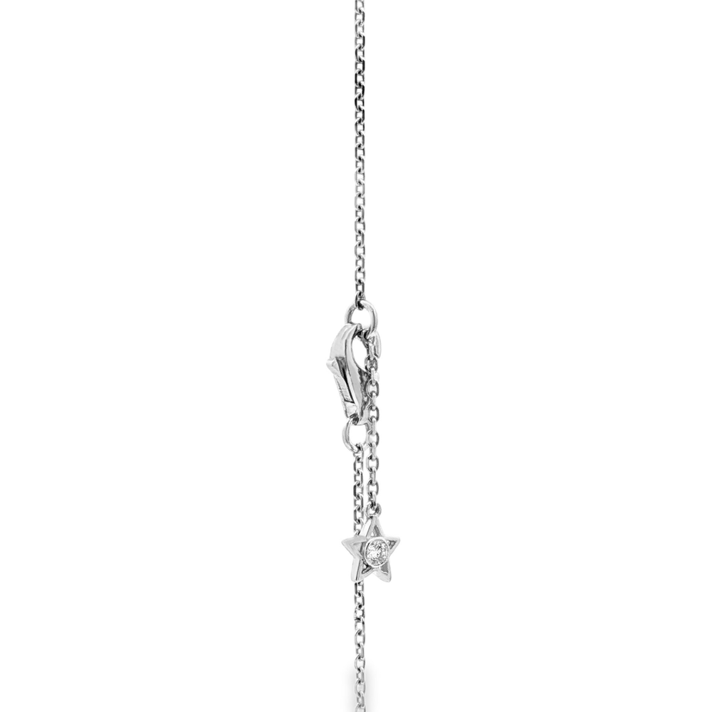 Diamond Cross Drop Necklace in White Gold | Flashy Jewellery