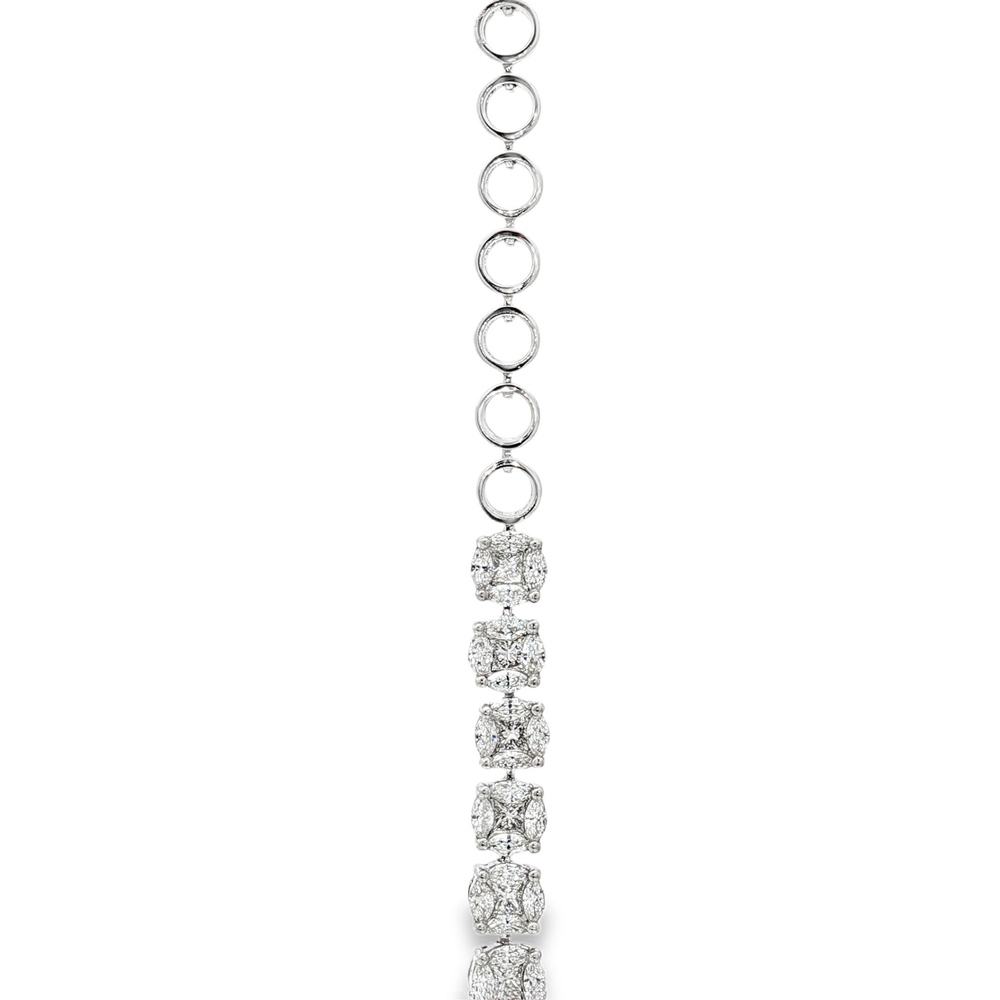 18K White Gold Necklace with Natural Diamonds – Flashy Jewellery