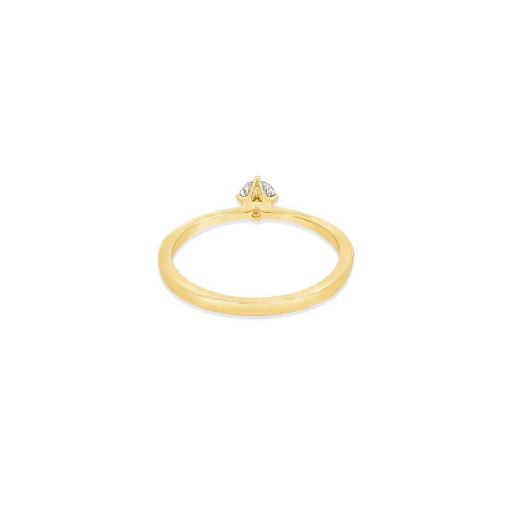 18K Yellow Gold Natural Diamond Solitaire Engagement Ring