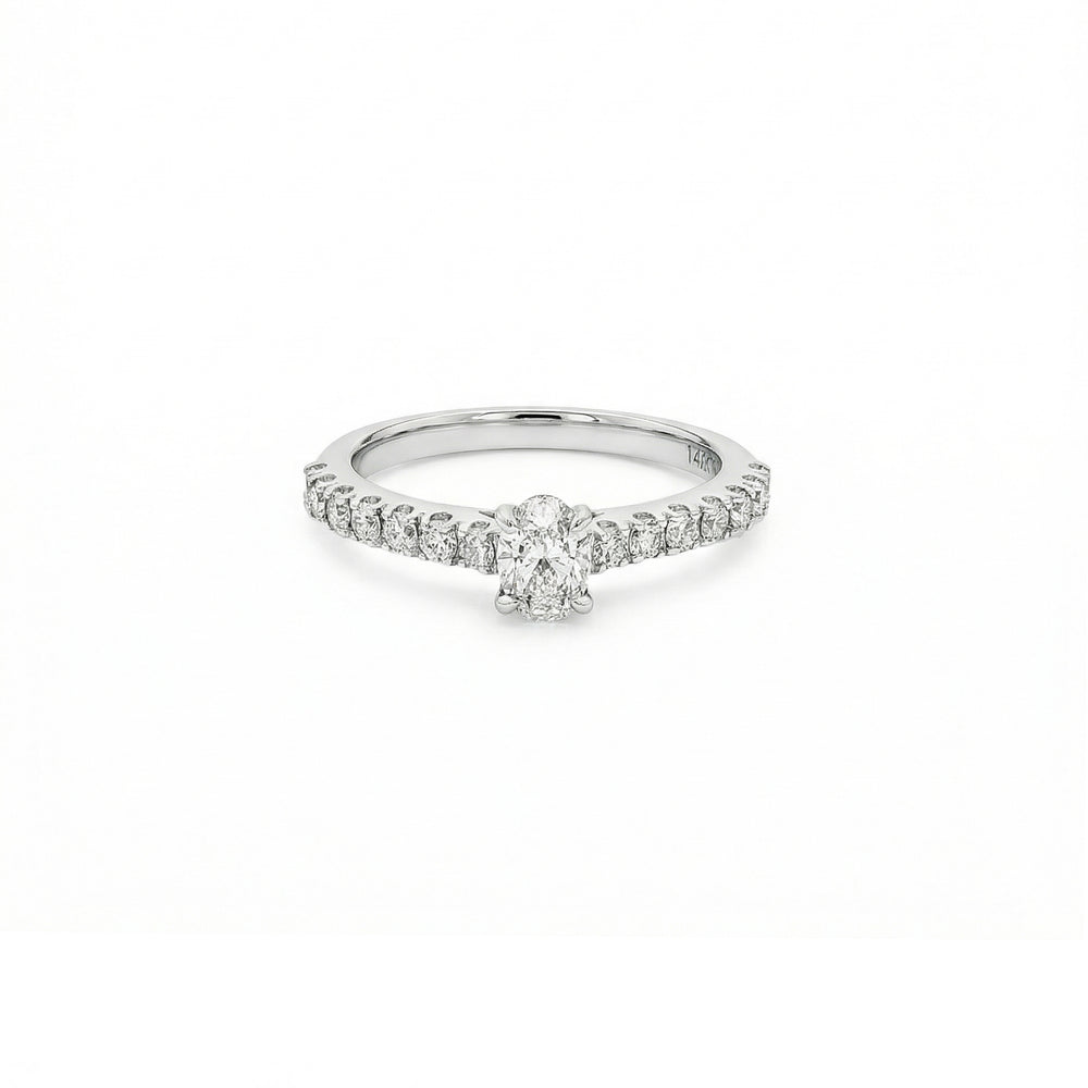 Lab Grown Diamond Pave Engagement Ring | Flashy Jewellery